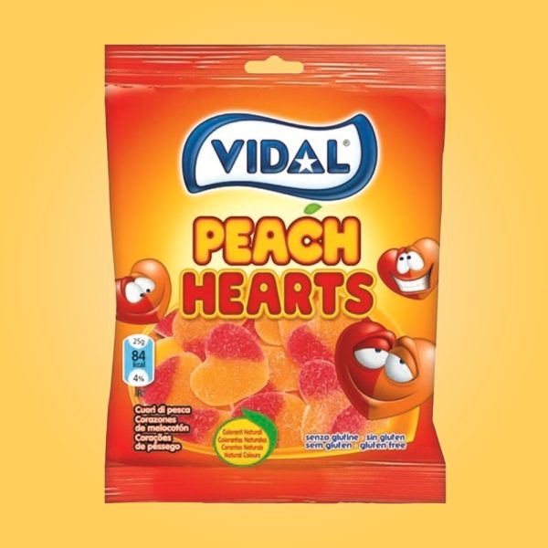 Vidal Fizzy Peach Hearts 90g